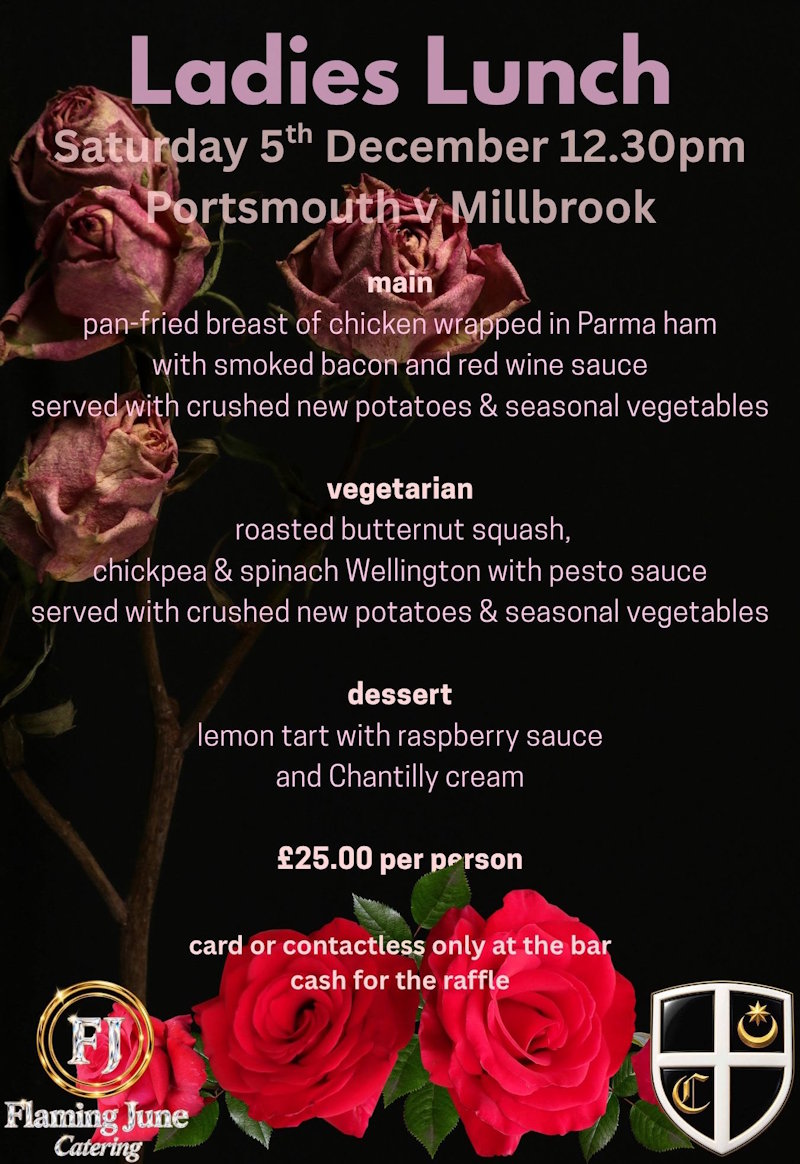 Pre-match Lunch Menu