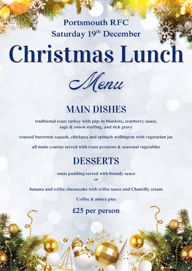 Christmas Lunch Menu